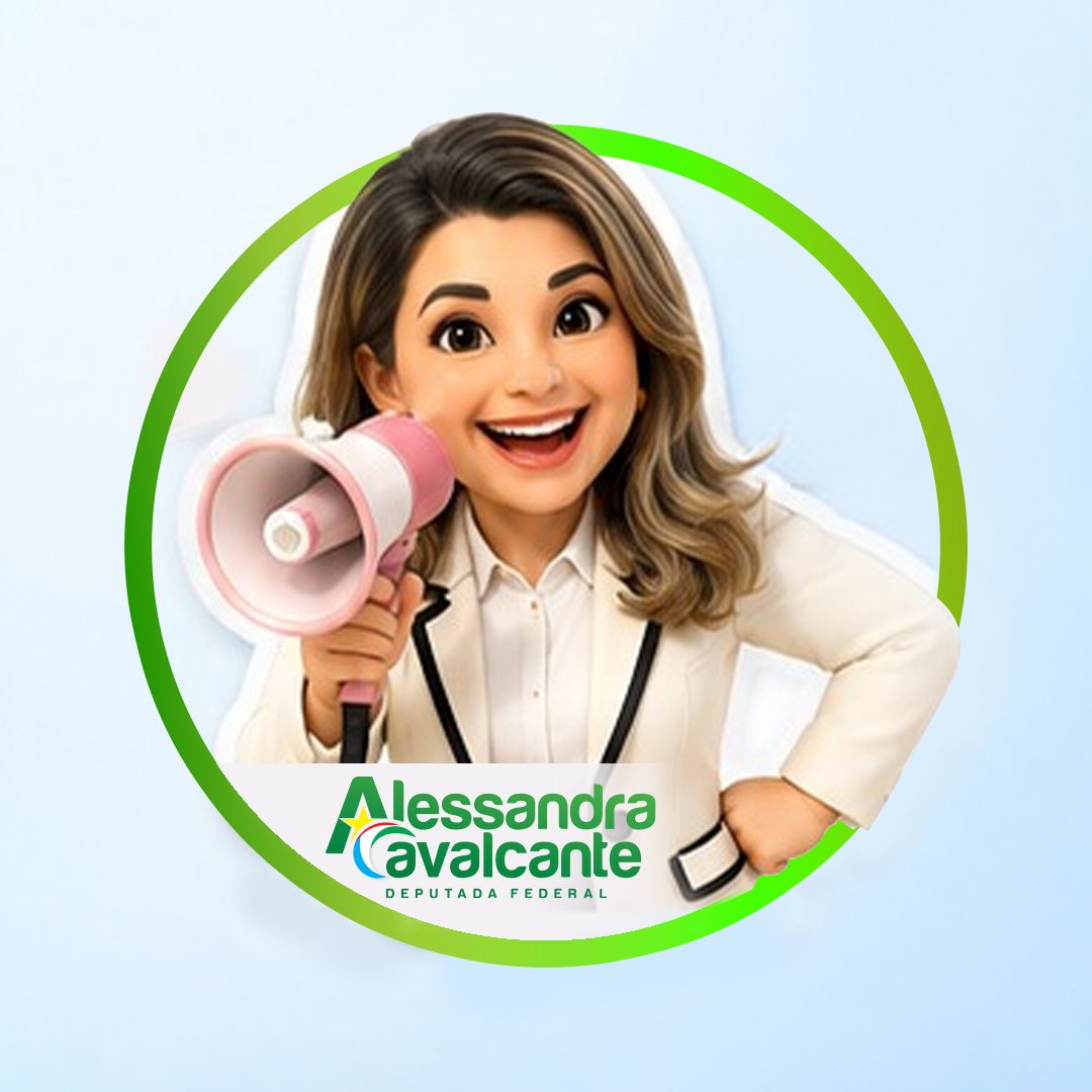 Ilustração da Alessandra segurando um megafone